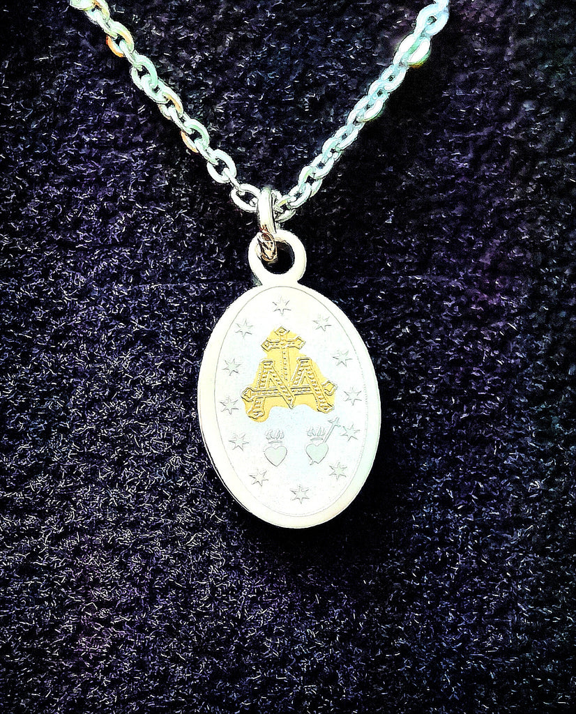 Religious on sale medallion necklace